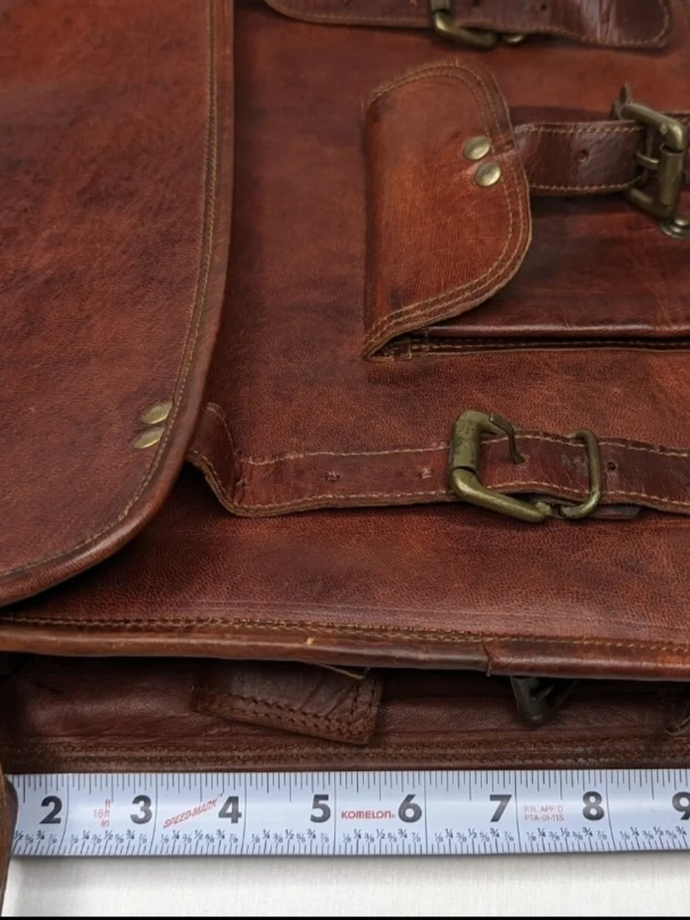 Great Seal of The State of Oklahoma 1907 Leather Crossbody Messenger Bag VTG